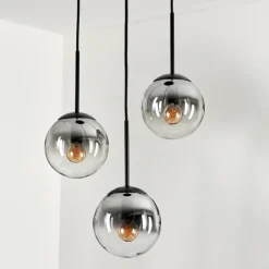 Suspension - Verre Gastor Clair, Fumé, 3 lumières