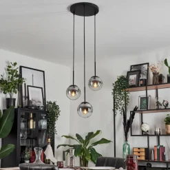 Suspension - Verre Gastor Clair, Fumé, 3 lumières