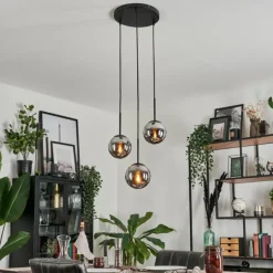 Suspension - Verre Gastor Chrome, Fumé, 3 lumières