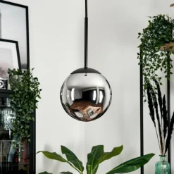 Suspension - Verre Gastor Chrome, Fumé, 1 lumière