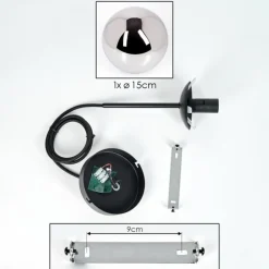 Suspension - Verre Gastor Chrome, Fumé, 1 lumière