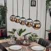 Suspension - Verre Gastor Chrome, Fumé, 5 lumières