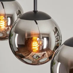 Suspension - Verre Gastor Chrome, Fumé, 5 lumières