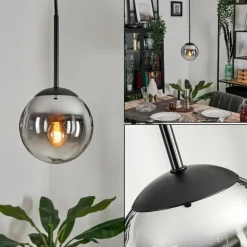 Suspension - Verre Gastor Chrome, Clair, Fumé, 1 lumière