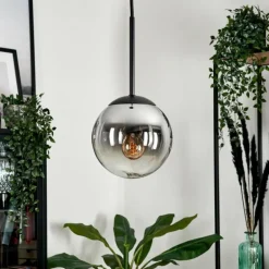 Suspension - Verre Gastor Chrome, Clair, Fumé, 1 lumière