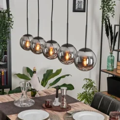 Suspension - Verre Gastor Fumé, 5 lumières