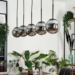 Suspension - Verre Gastor Fumé, 5 lumières