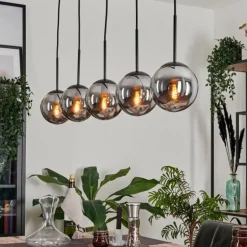 Suspension - Verre Gastor Fumé, 5 lumières
