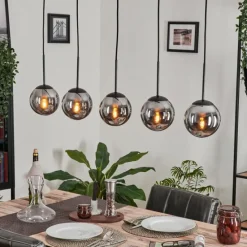 Suspension - Verre Gastor Fumé, 5 lumières