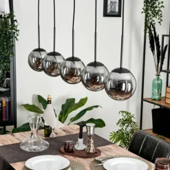 Suspension - Verre Gastor Fumé, 5 lumières