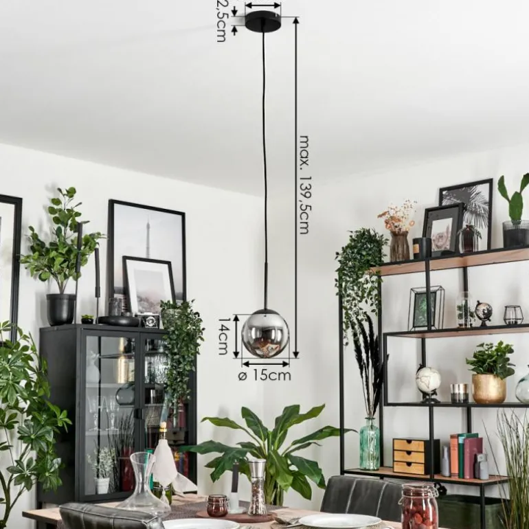 Suspension - Verre Gastor Fumé, 1 lumière