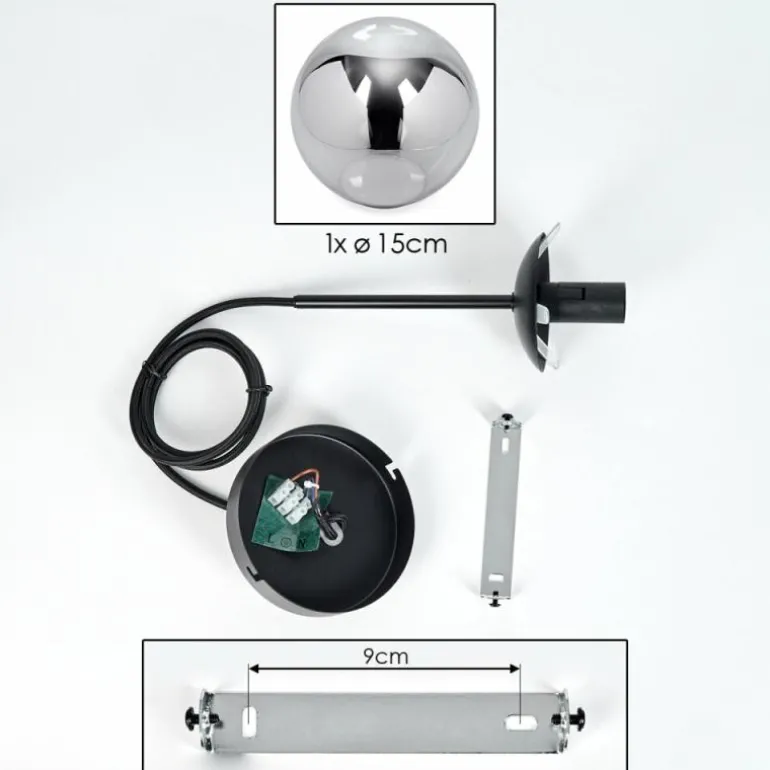 Suspension - Verre Gastor Fumé, 1 lumière