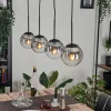 Suspension - Verre Gastor Chrome, Clair, Fumé, 4 lumières