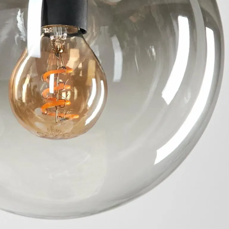 Suspension - Verre Gastor Chrome, Clair, Fumé, 4 lumières