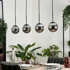 Suspension - Verre Gastor Fumé, 4 lumières