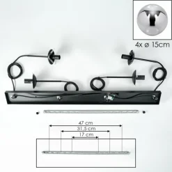 Suspension - Verre Gastor Fumé, 4 lumières