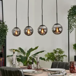 Suspension - Verre Gastor Fumé, 4 lumières