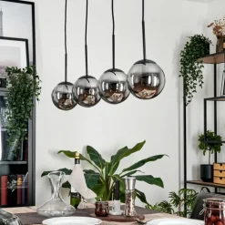 Suspension - Verre Gastor Fumé, 4 lumières