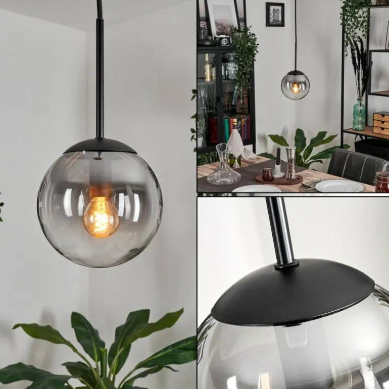 Suspension - Verre Gastor Clair, Fumé, 1 lumière