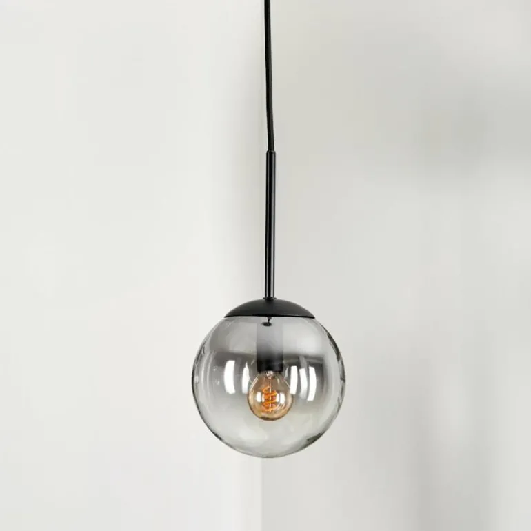 Suspension - Verre Gastor Clair, Fumé, 1 lumière
