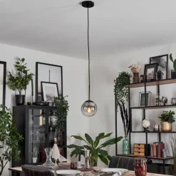 Suspension - Verre Gastor Clair, Fumé, 1 lumière
