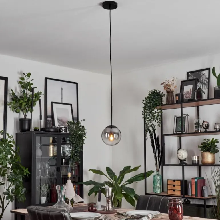 Suspension - Verre Gastor Clair, Fumé, 1 lumière