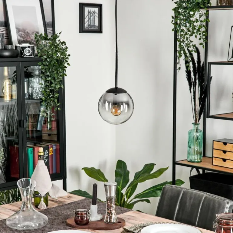 Suspension - Verre Gastor Clair, Fumé, 1 lumière