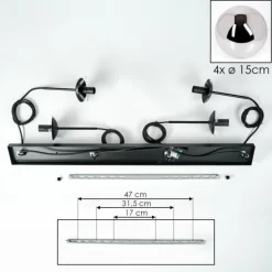 Suspension - Verre Gastor Chrome, Fumé, 4 lumières