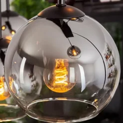 Suspension - Verre Koyoto Chrome, Clair, Fumé, 8 lumières