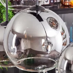 Suspension - Verre Koyoto Chrome, Clair, Fumé, 8 lumières