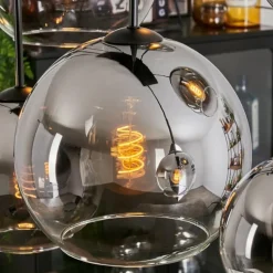 Suspension - Verre Koyoto Chrome, Clair, Fumé, 8 lumières