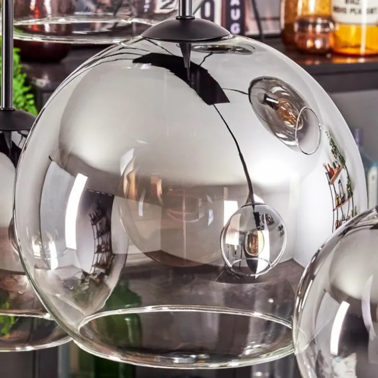 Suspension - Verre Koyoto Clair, Fumé, 8 lumières