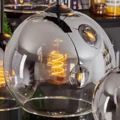 Suspension - Verre Koyoto Clair, Fumé, 8 lumières