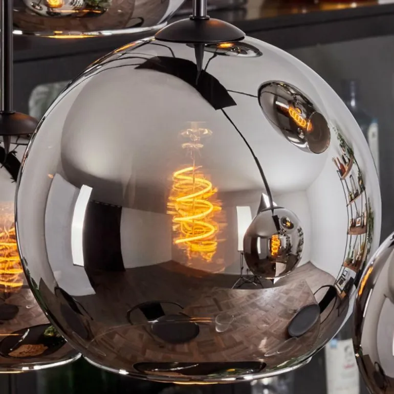 Suspension - Verre Koyoto Chrome, Fumé, 8 lumières