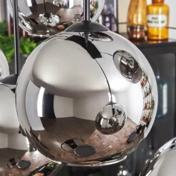 Suspension - Verre Koyoto Chrome, Fumé, 8 lumières