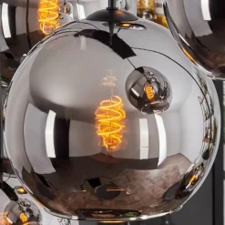 Suspension - Verre Koyoto Chrome, Fumé, 8 lumières