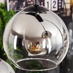 Suspension - Verre Koyoto Chrome, Clair, Fumé, 8 lumières