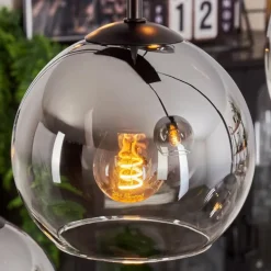 Suspension - Verre Koyoto Chrome, Clair, Fumé, 8 lumières