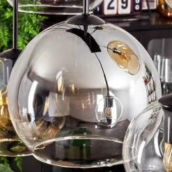 Suspension - Verre Koyoto Ambre, Clair, Fumé, 8 lumières