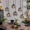 Suspension - Verre Koyoto Clair, Fumé, 6 lumières