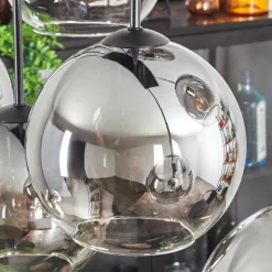 Suspension - Verre Koyoto Clair, Fumé, 6 lumières