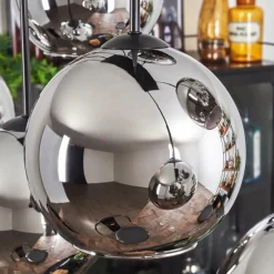 Suspension - Verre Koyoto Chrome, Fumé, 6 lumières