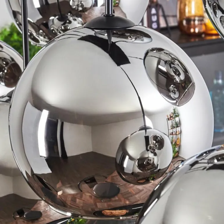 Suspension - Verre Koyoto Chrome, Fumé, 8 lumières