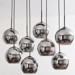 Suspension - Verre Koyoto Chrome, Fumé, 8 lumières