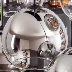 Suspension - Verre Koyoto Chrome, Clair, Fumé, 8 lumières