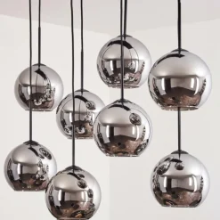 Suspension - Verre Koyoto Chrome, Fumé, 8 lumières