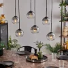 Suspension - Verre Koyoto Clair, Fumé, 6 lumières