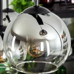 Suspension - Verre Koyoto Chrome, Clair, Fumé, 6 lumières