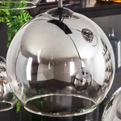 Suspension - Verre Koyoto Clair, Fumé, 6 lumières