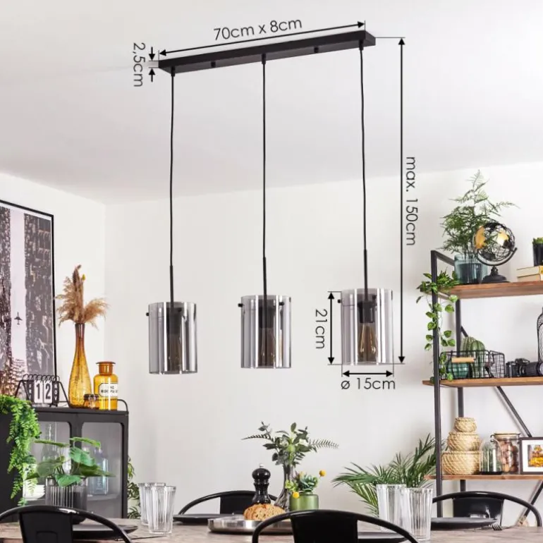 Suspension - Verre Parane Fumé, 3 lumières